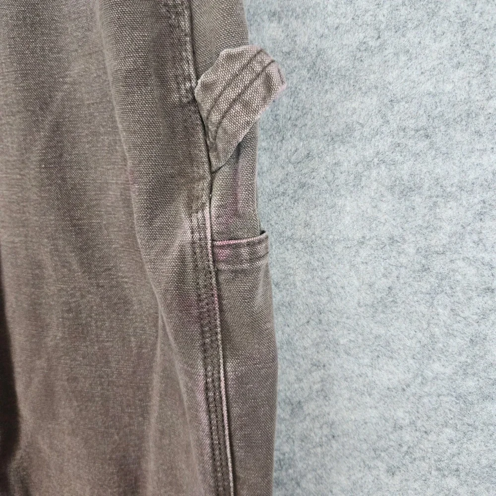 Carhartt Men's Brown Canvas Carpenter Pants Size 38x33 Workwear Faded Distressed